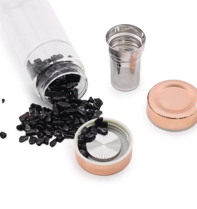 Detaliu cristale sticla infuzare cu ametist - oradeceai.ro